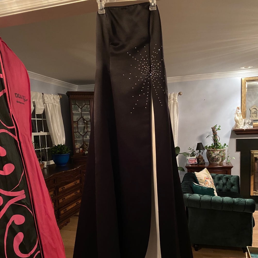 Black and white evening gown